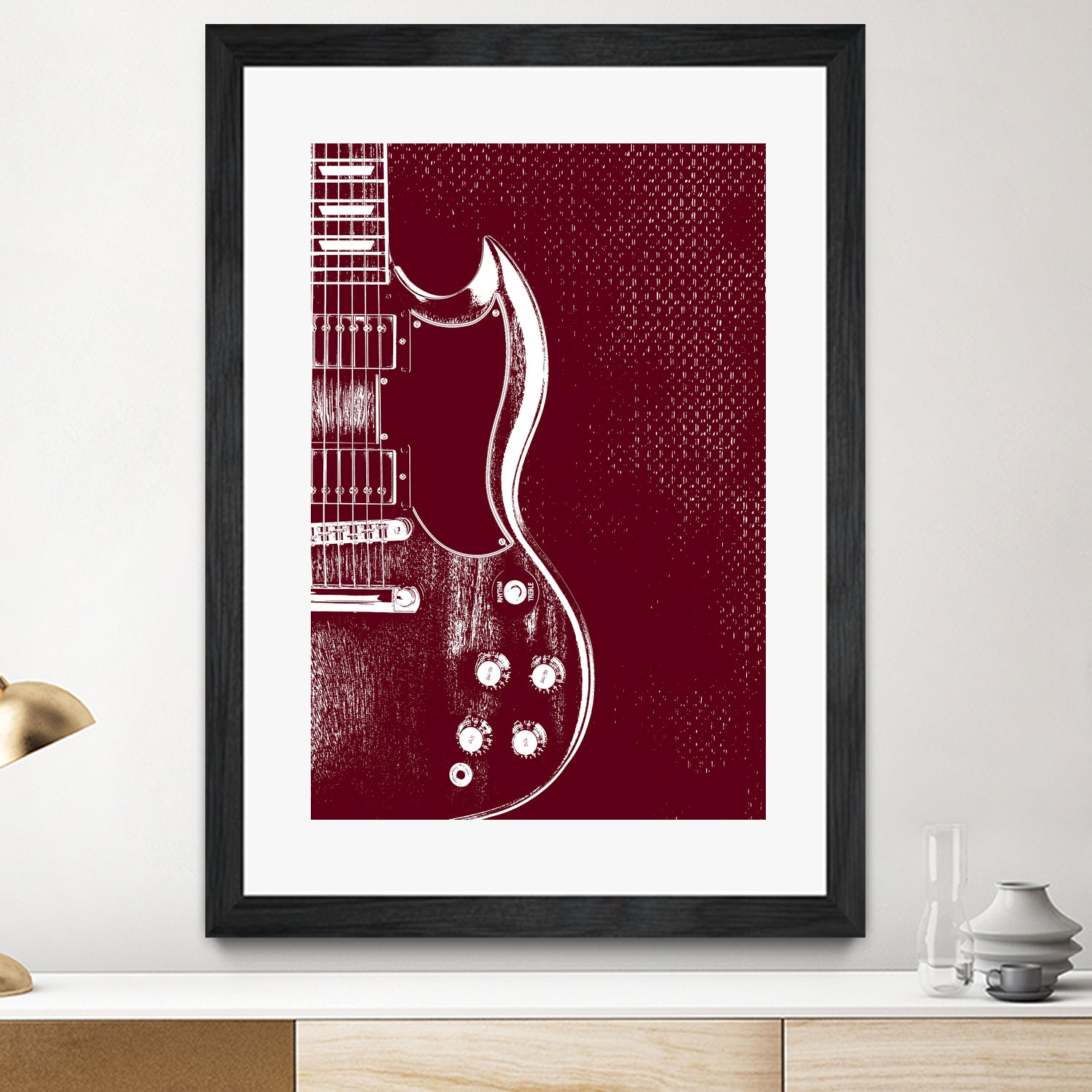 Gibson SG - Angus Young by André Manfrini Garcia on GIANT ART - red digital painting