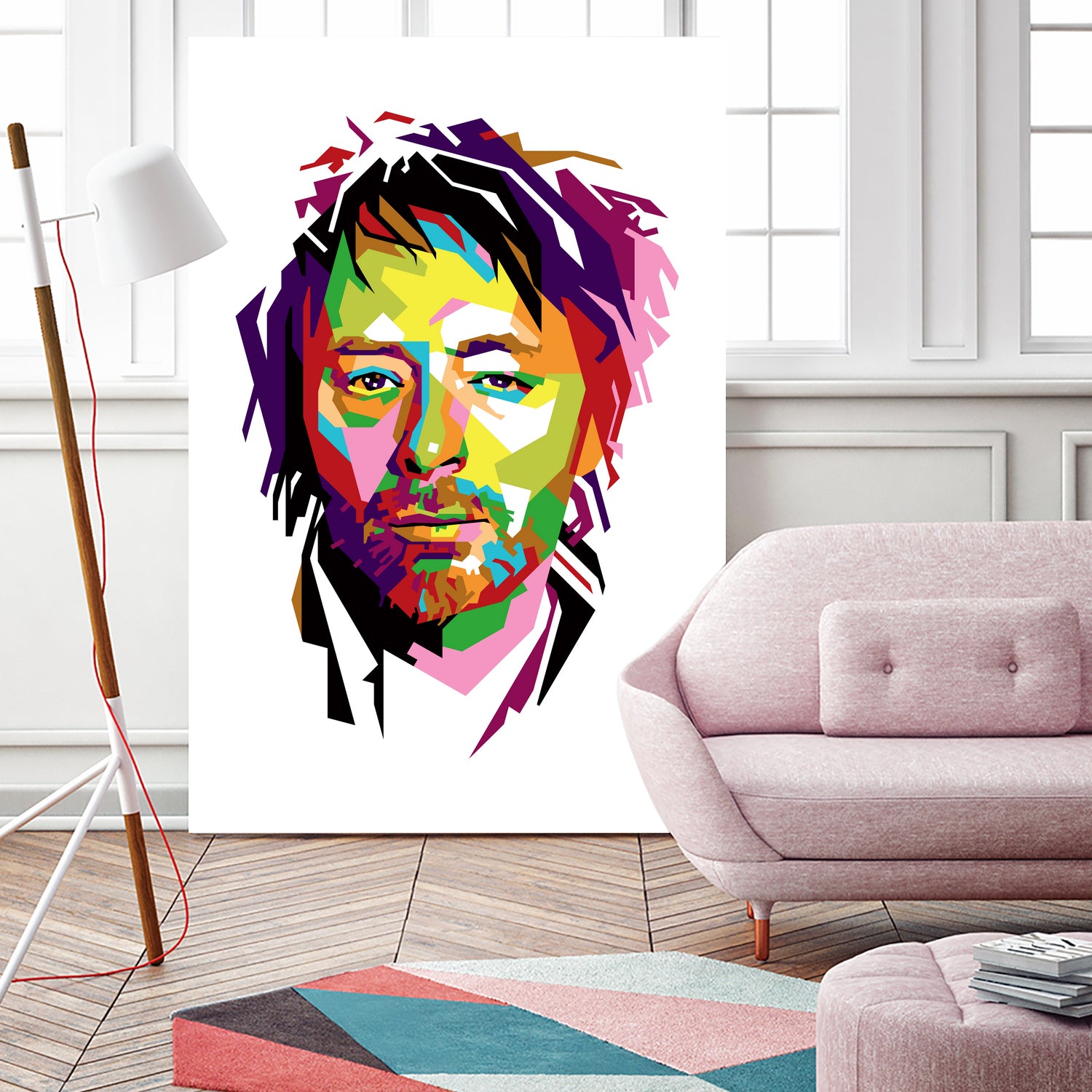 Thom Yorke in WPAP by J Prayitno Widodo on GIANT ART - fuchsia photo illustration