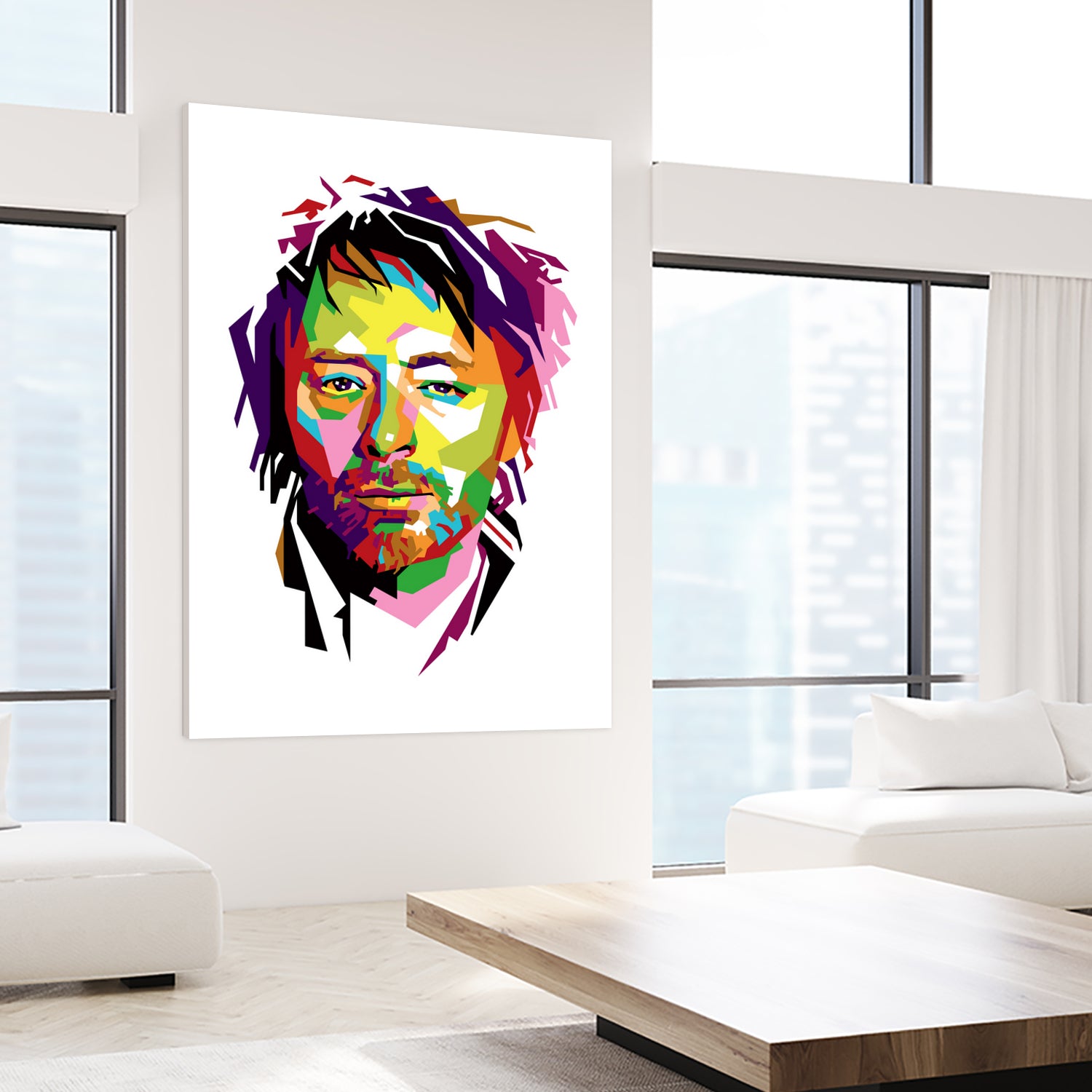 Thom Yorke in WPAP by J Prayitno Widodo on GIANT ART - fuchsia photo illustration