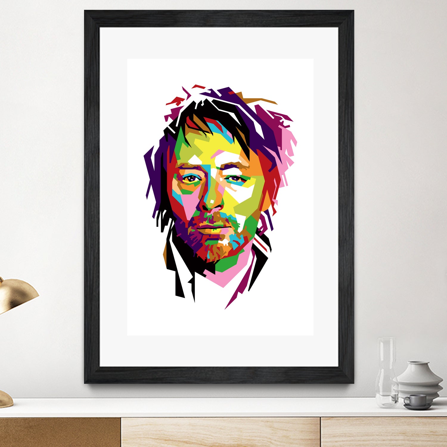 Thom Yorke in WPAP by J Prayitno Widodo on GIANT ART - fuchsia photo illustration