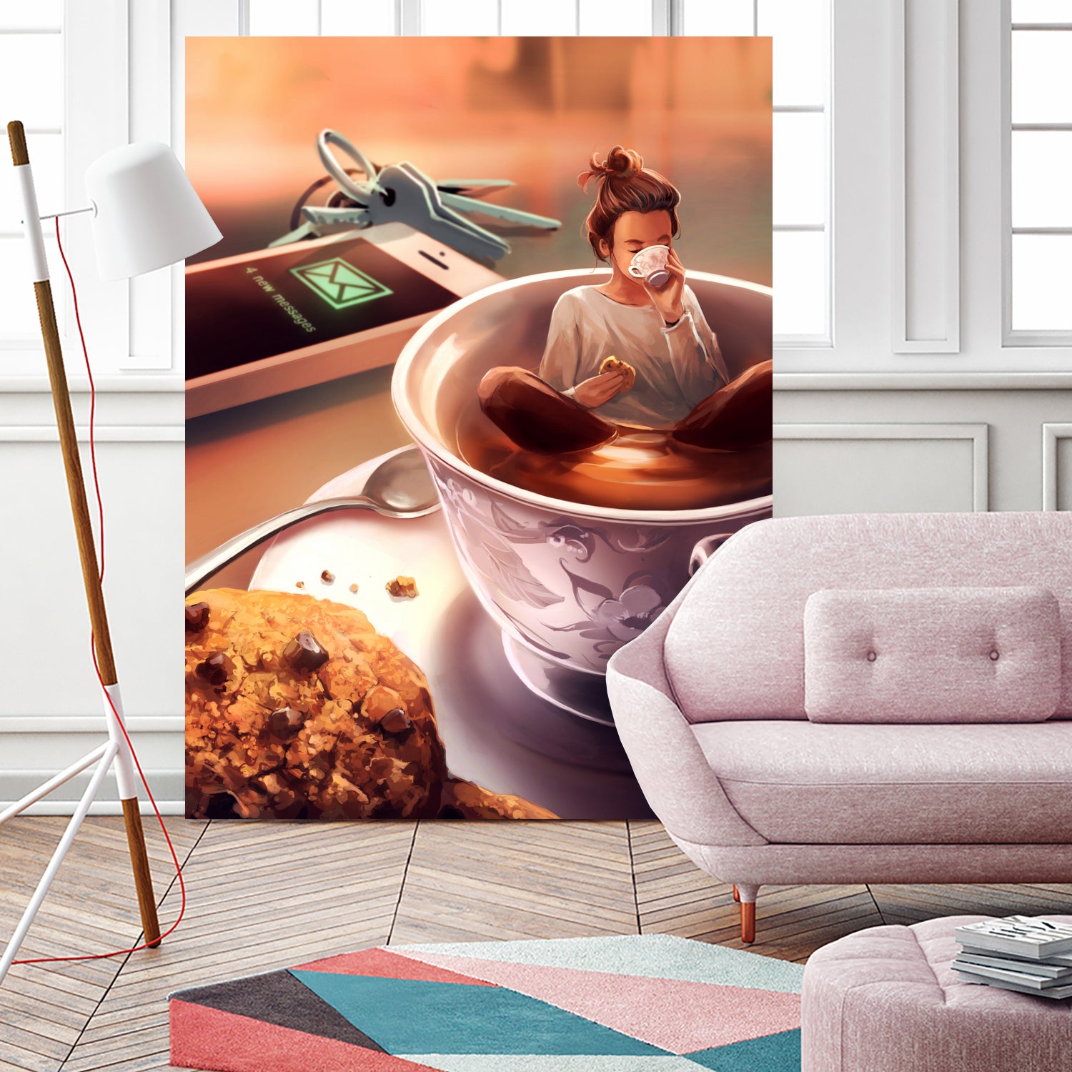 Tea Time by Cyril Rolando on GIANT ART - orange digital painting