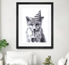 Party Fox by Kareena Harris on GIANT ART - black mixed media