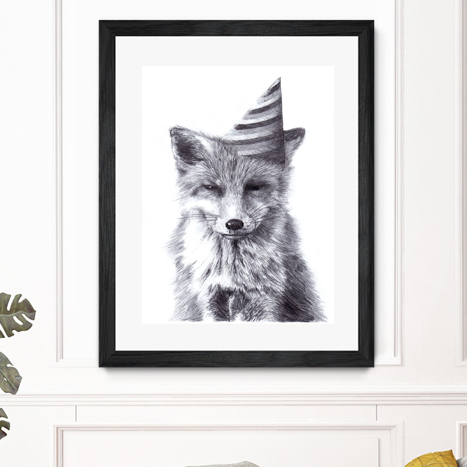 Party Fox by Kareena Harris on GIANT ART - black mixed media