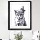 Party Fox by Kareena Harris on GIANT ART - black mixed media