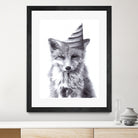 Party Fox by Kareena Harris on GIANT ART - black mixed media