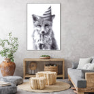 Party Fox by Kareena Harris on GIANT ART - black mixed media