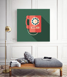 Vintage Red Telephone by Yury Velikanov on GIANT ART - white vector illustration