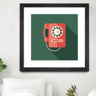 Vintage Red Telephone by Yury Velikanov on GIANT ART - white vector illustration