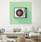 Vintage Turntable by Yury Velikanov on GIANT ART - white vector illustration