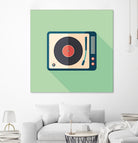 Vintage Turntable by Yury Velikanov on GIANT ART - white vector illustration