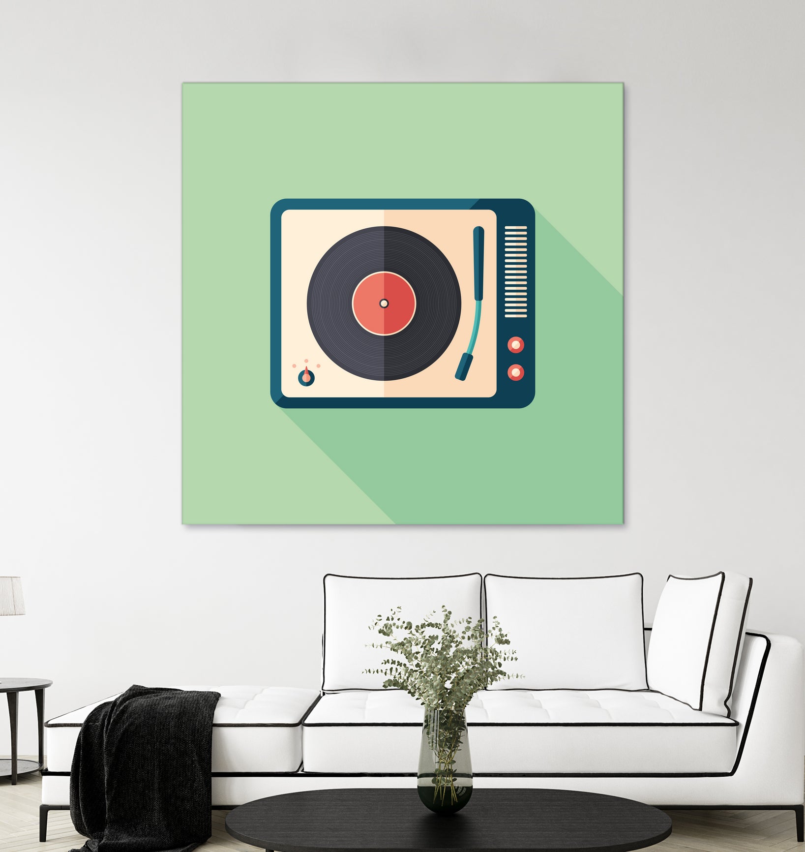 Vintage Turntable by Yury Velikanov on GIANT ART - white vector illustration