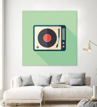 Vintage Turntable by Yury Velikanov on GIANT ART - white vector illustration