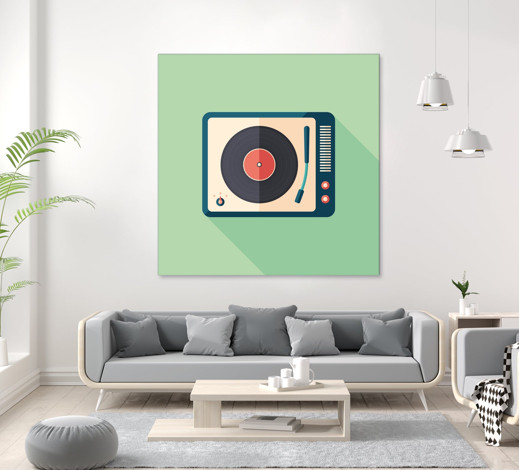 Vintage Turntable by Yury Velikanov on GIANT ART - white vector illustration