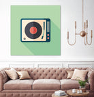 Vintage Turntable by Yury Velikanov on GIANT ART - white vector illustration