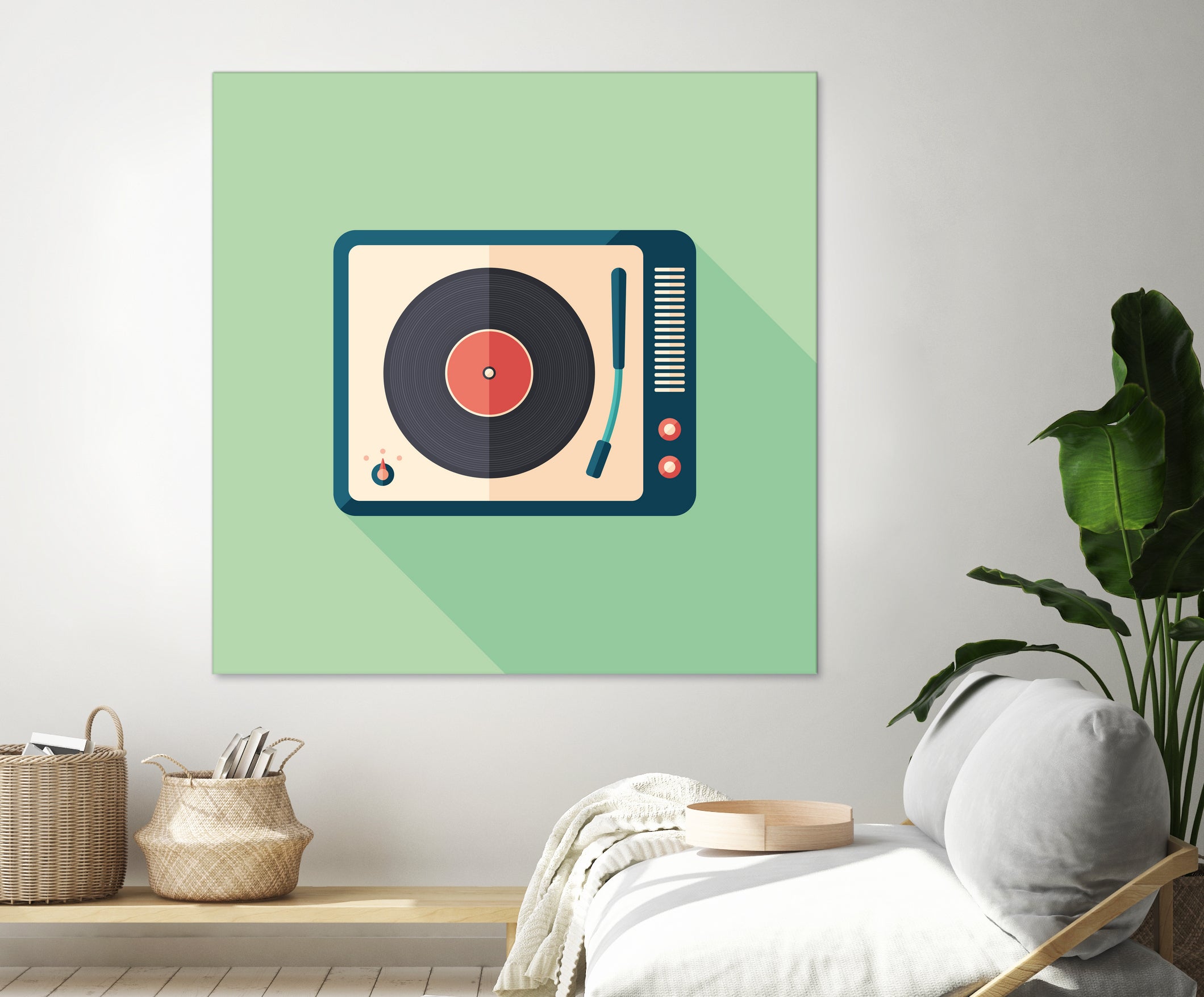 Vintage Turntable by Yury Velikanov on GIANT ART - white vector illustration