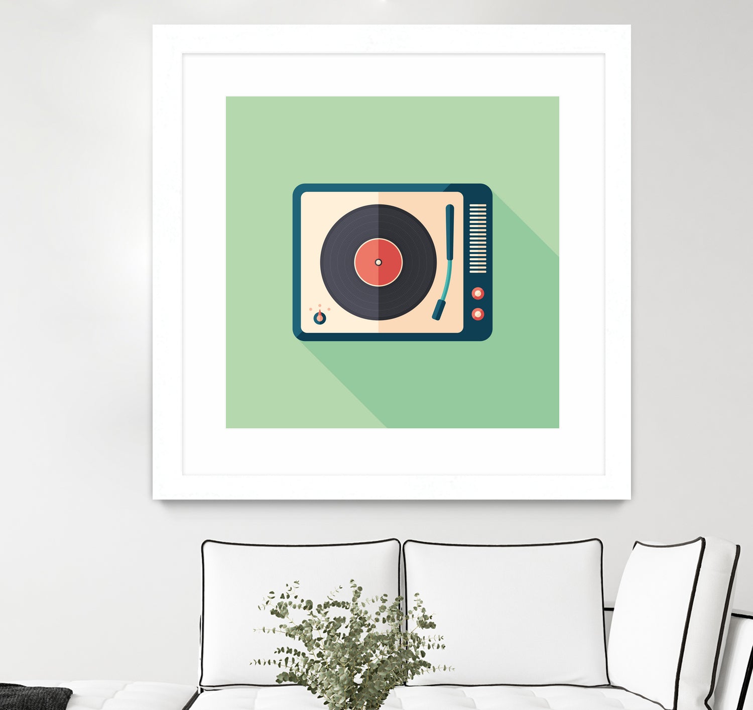 Vintage Turntable by Yury Velikanov on GIANT ART - white vector illustration