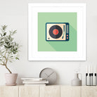 Vintage Turntable by Yury Velikanov on GIANT ART - white vector illustration