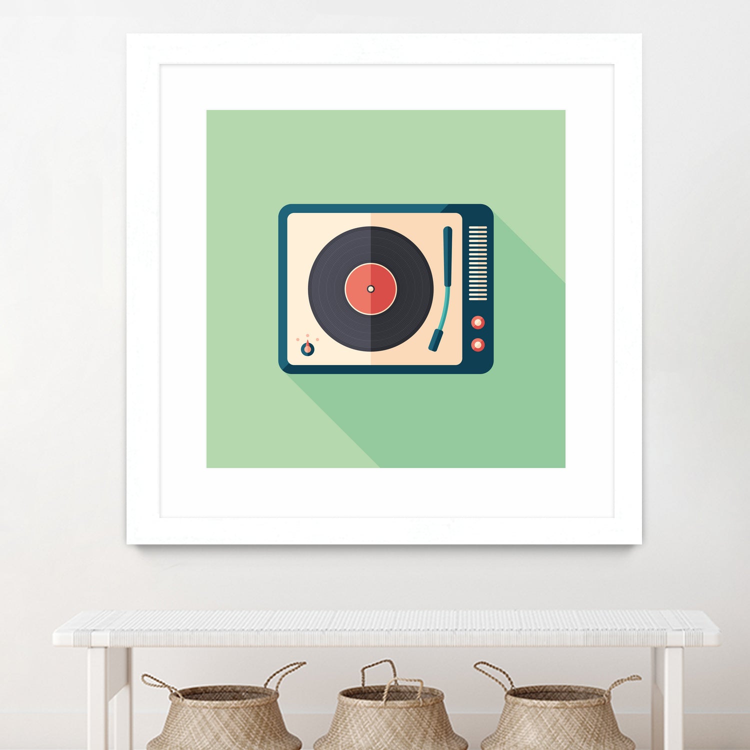 Vintage Turntable by Yury Velikanov on GIANT ART - white vector illustration