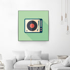 Vintage Turntable by Yury Velikanov on GIANT ART - white vector illustration