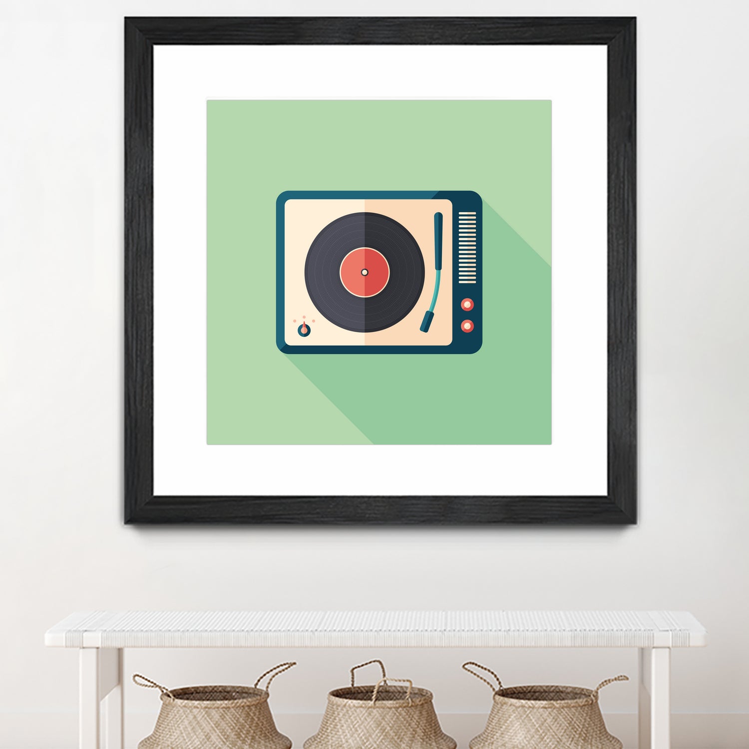 Vintage Turntable by Yury Velikanov on GIANT ART - white vector illustration