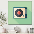 Vintage Turntable by Yury Velikanov on GIANT ART - white vector illustration