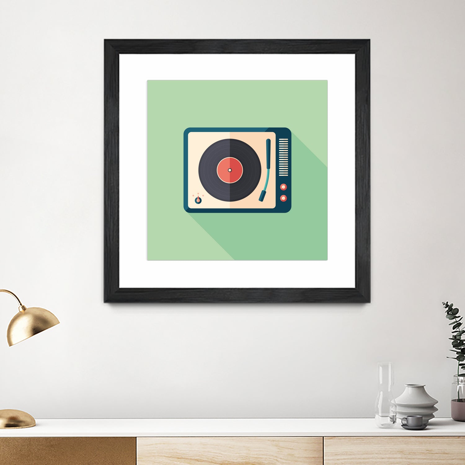 Vintage Turntable by Yury Velikanov on GIANT ART - white vector illustration