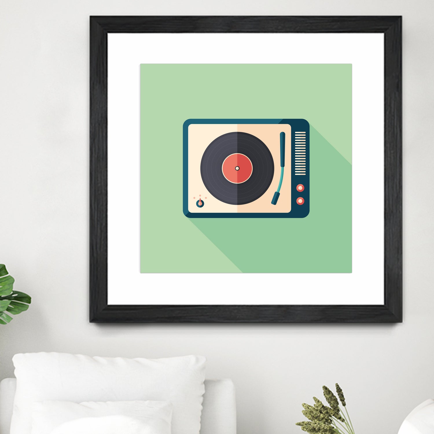 Vintage Turntable by Yury Velikanov on GIANT ART - white vector illustration