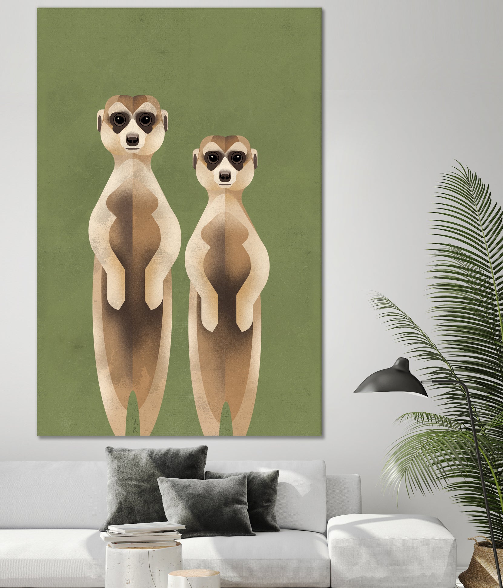 Meerkats by Dieter Braun on GIANT ART - green digital painting