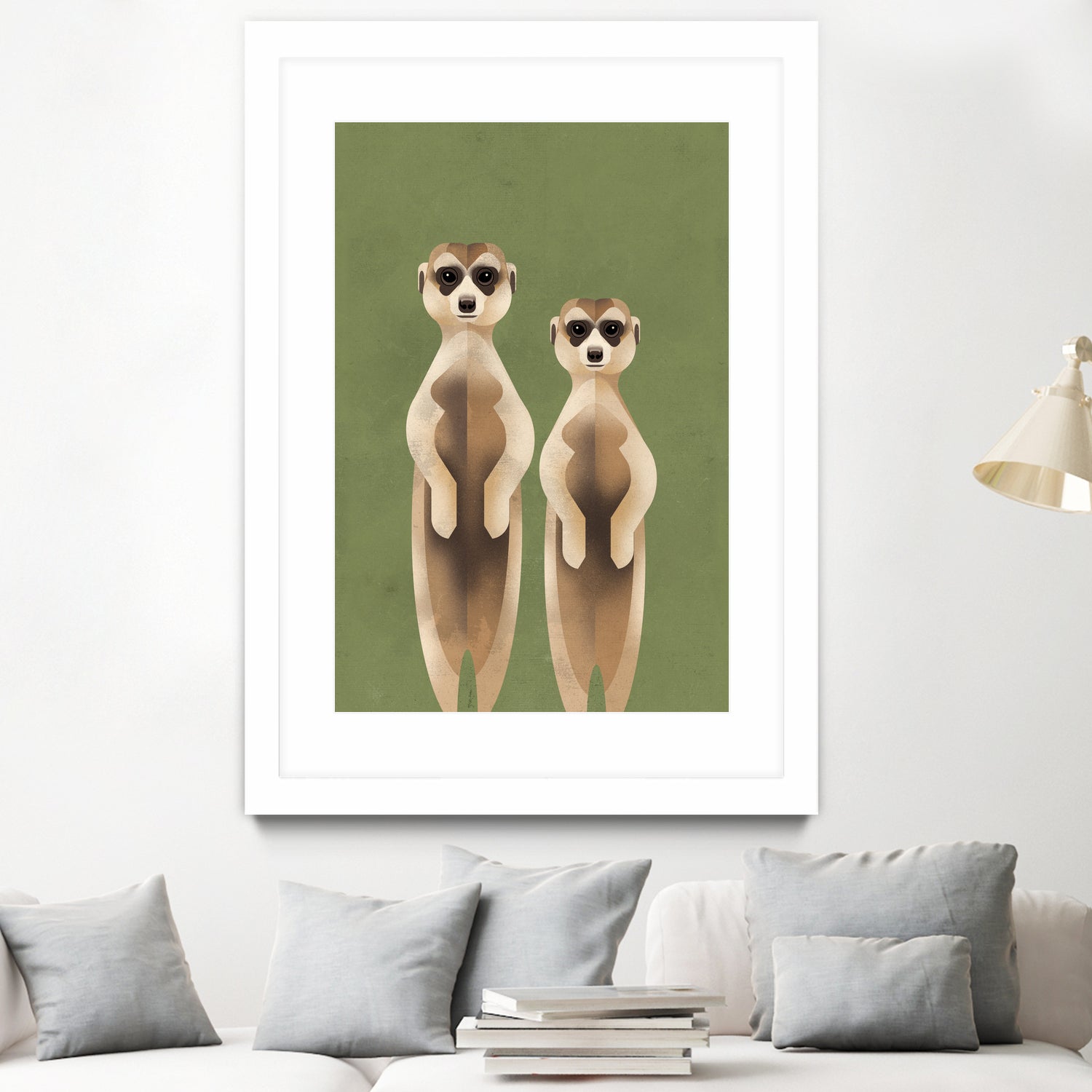 Meerkats by Dieter Braun on GIANT ART - green digital painting