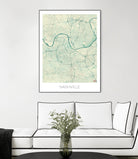 Nashville Map Blue by Hubert Roguski on GIANT ART - blue digital painting