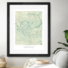 Nashville Map Blue by Hubert Roguski on GIANT ART - blue digital painting