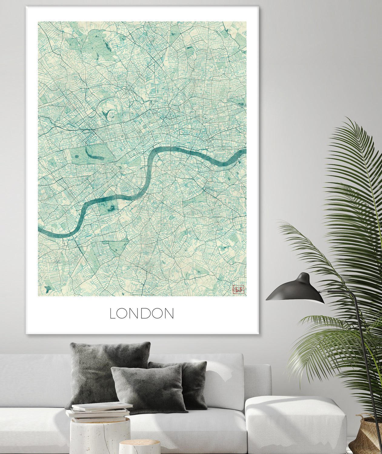 London Map Blue by Hubert Roguski on GIANT ART - blue digital painting