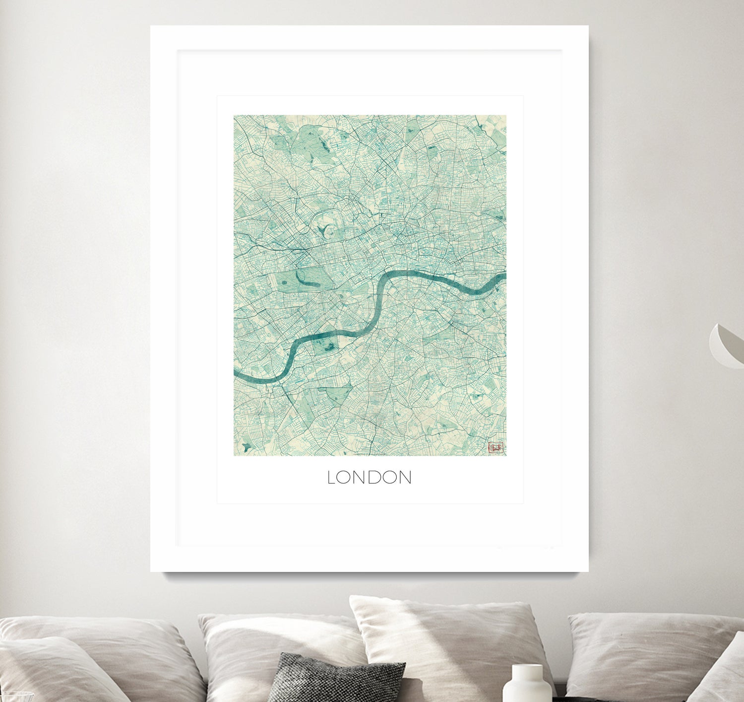 London Map Blue by Hubert Roguski on GIANT ART - blue digital painting