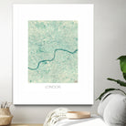 London Map Blue by Hubert Roguski on GIANT ART - blue digital painting