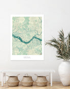 Seoul Map Blue by Hubert Roguski on GIANT ART - blue digital painting