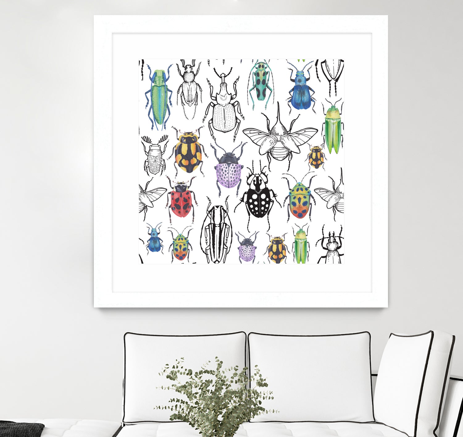 Colorful bugs by Maria Bakueva on GIANT ART - white mixed media