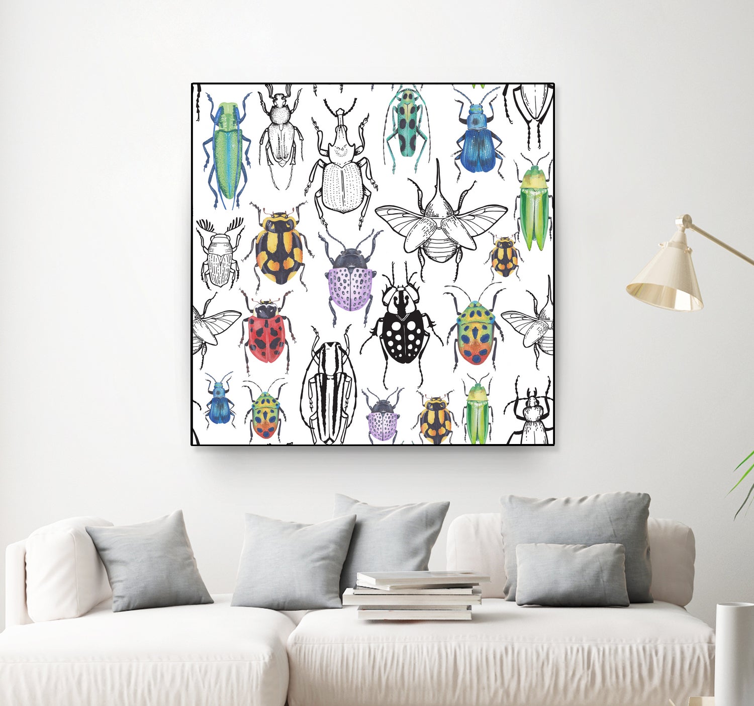 Colorful bugs by Maria Bakueva on GIANT ART - white mixed media