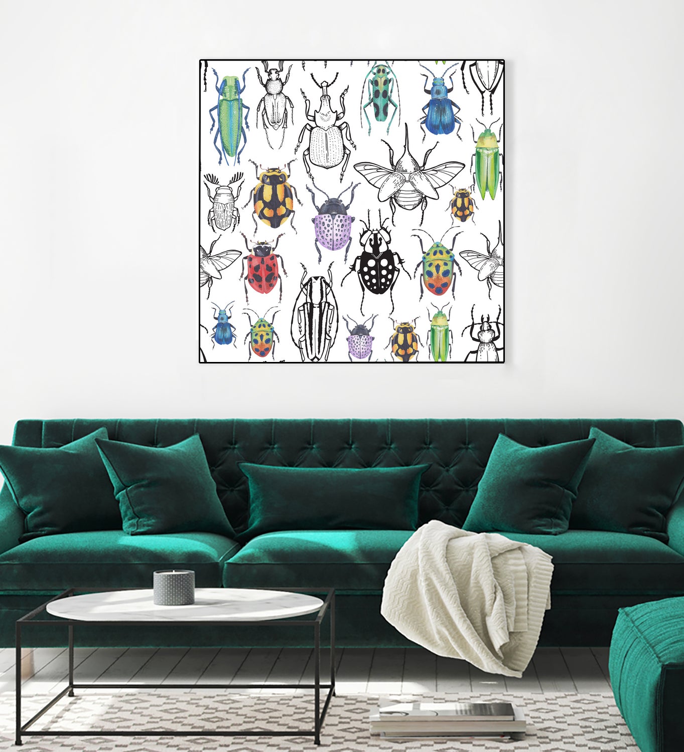 Colorful bugs by Maria Bakueva on GIANT ART - white mixed media