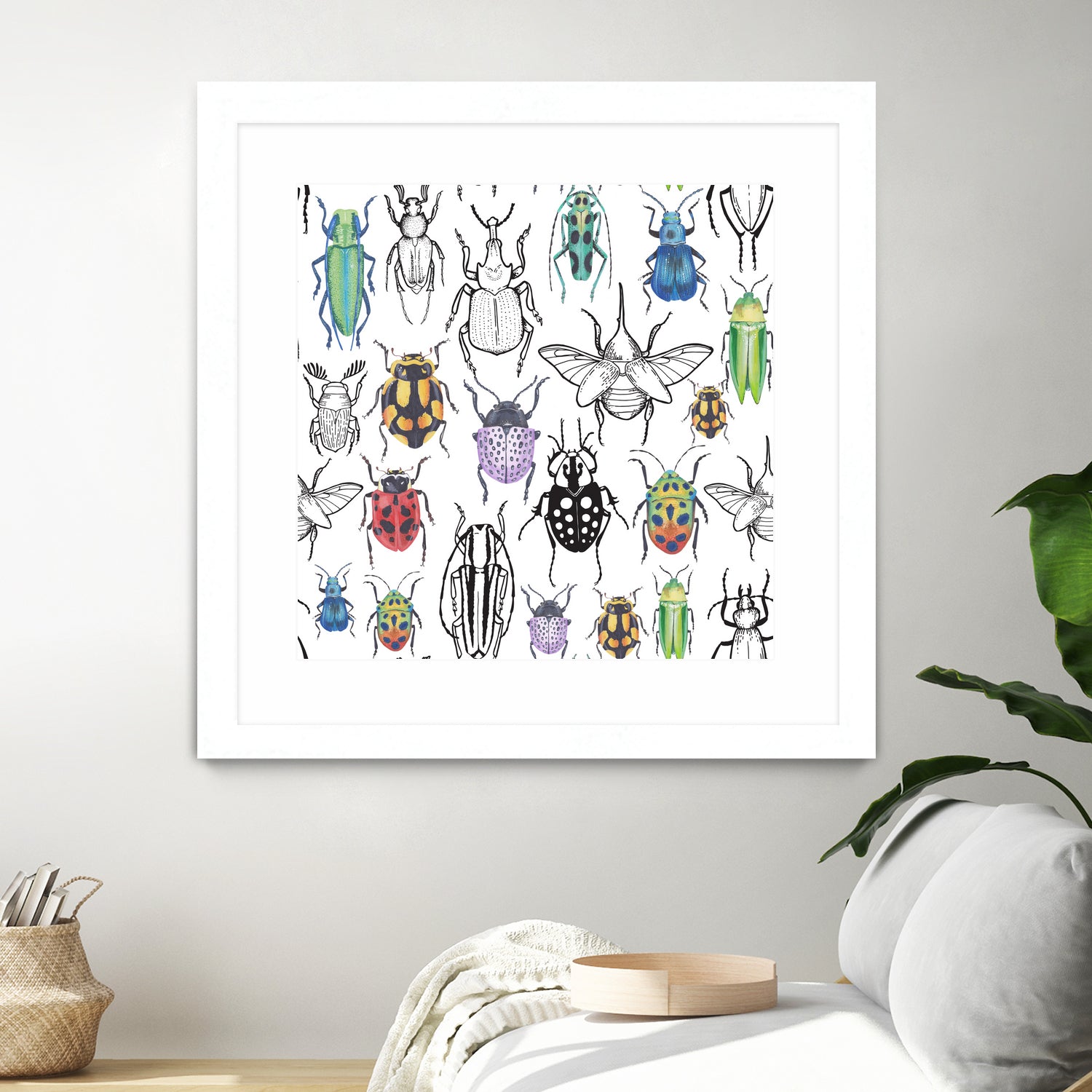 Colorful bugs by Maria Bakueva on GIANT ART - white mixed media