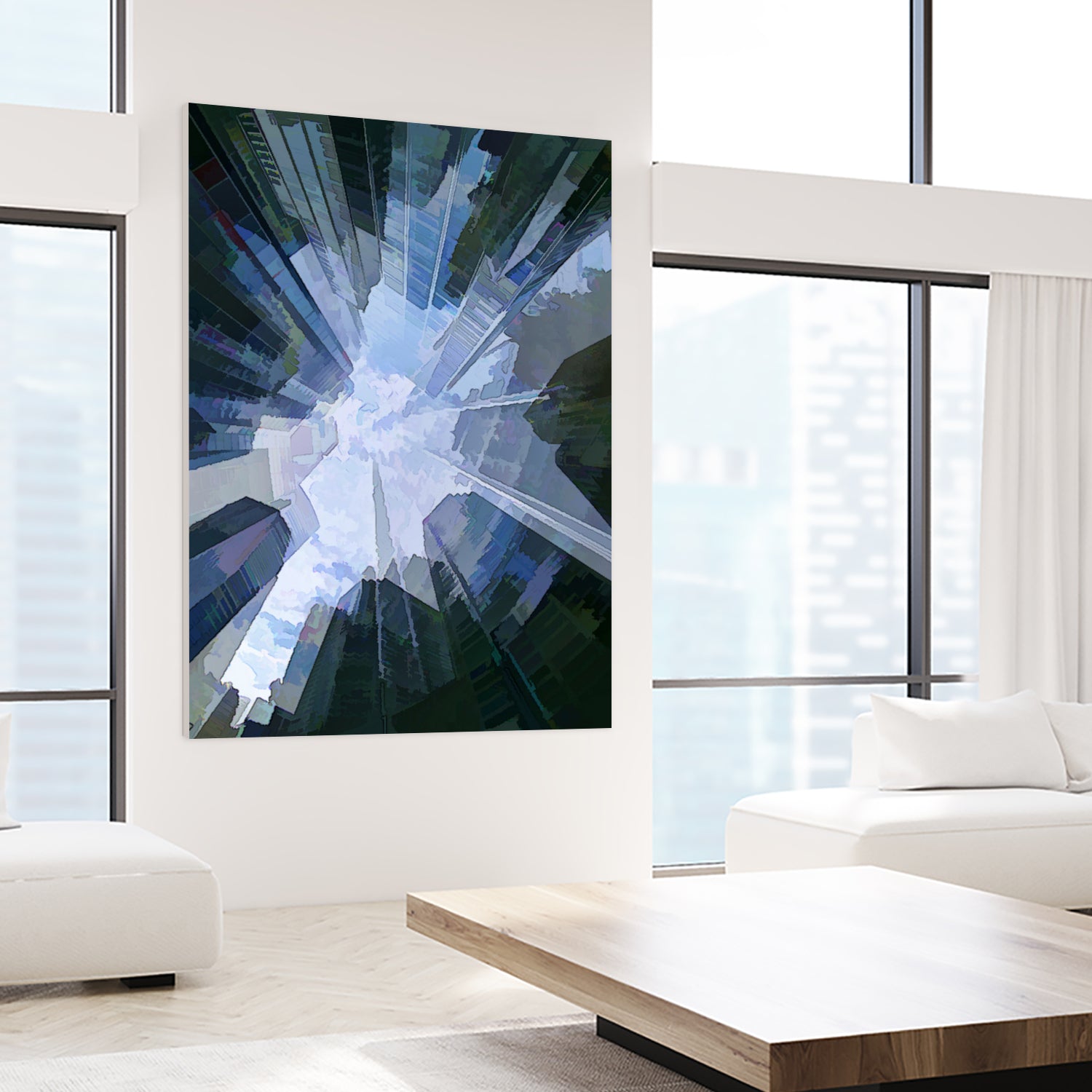 Glass Ceiling Shattered by Randy Witte on GIANT ART - blue digital painting