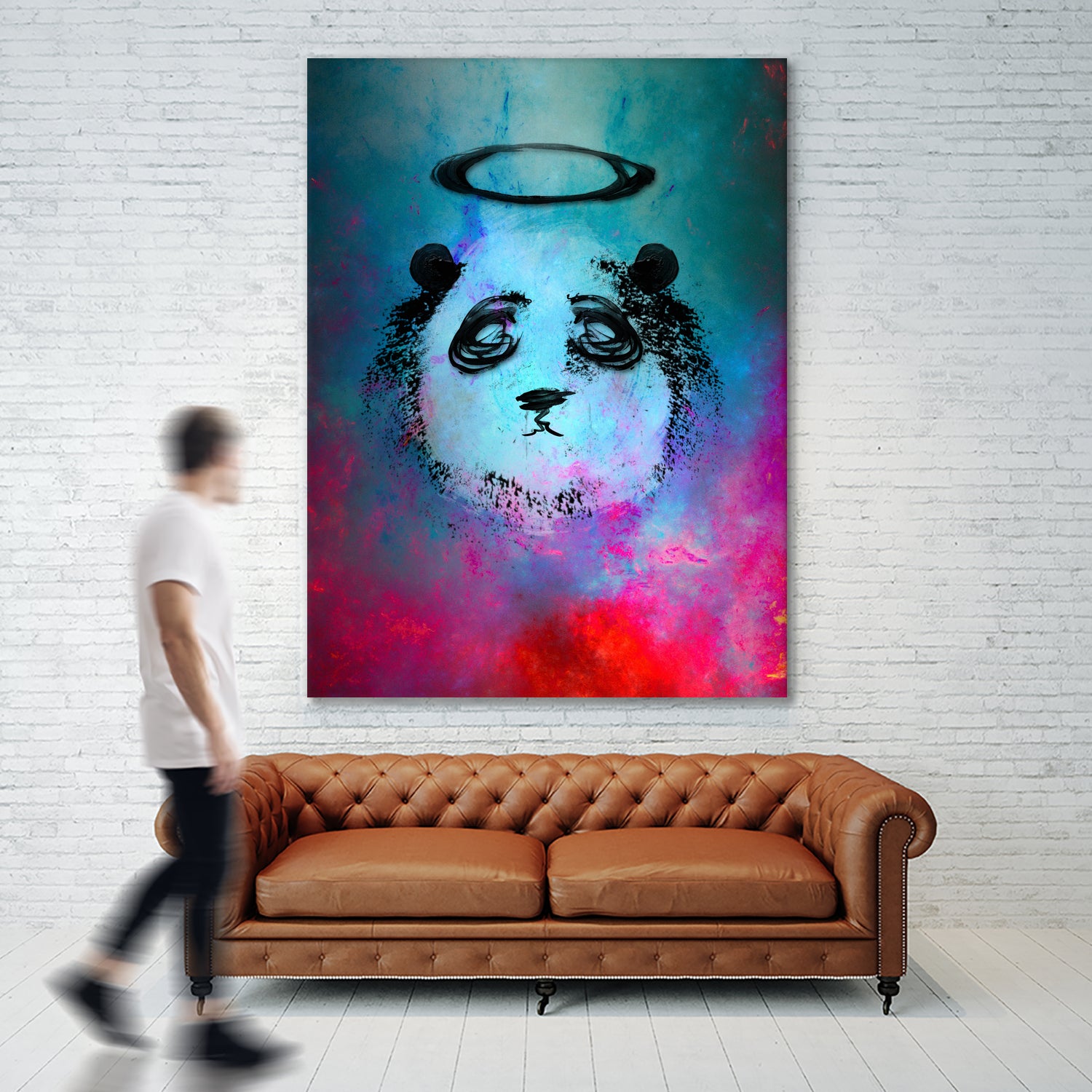 Halo Panda by Nikhil Shinde on GIANT ART - blue digital painting