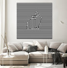 Rabbit on Stripes by Georgi Zhelyazkov on GIANT ART - black digital drawing