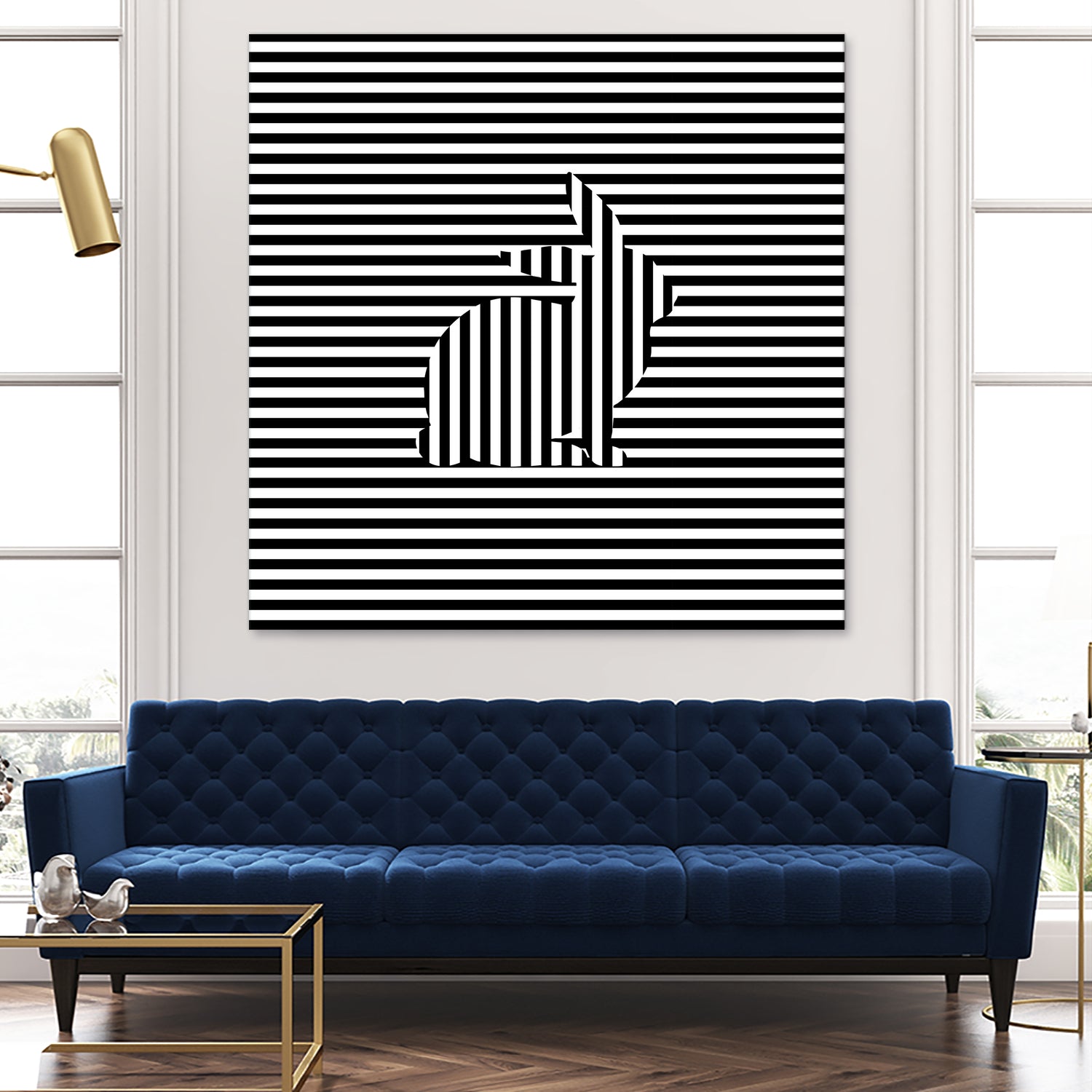 Rabbit on Stripes by Georgi Zhelyazkov on GIANT ART - black digital drawing