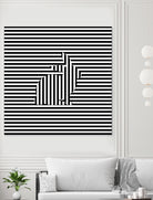 Rabbit on Stripes by Georgi Zhelyazkov on GIANT ART - black digital drawing