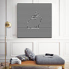 Rabbit on Stripes by Georgi Zhelyazkov on GIANT ART - black digital drawing