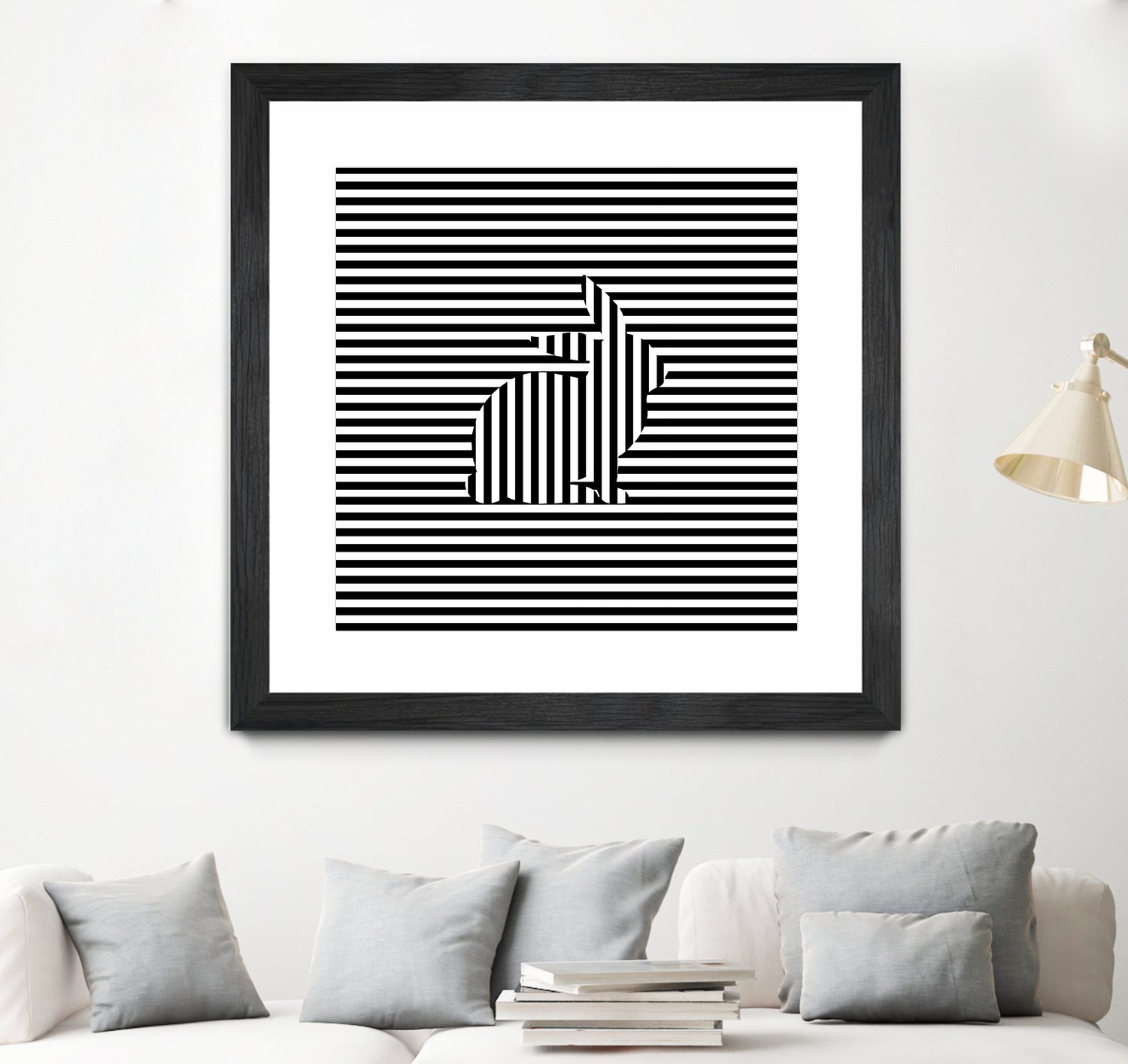 Rabbit on Stripes by Georgi Zhelyazkov on GIANT ART - black digital drawing