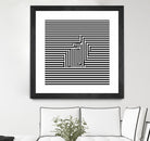 Rabbit on Stripes by Georgi Zhelyazkov on GIANT ART - black digital drawing