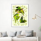 Carolina Parakeet by Scott Partridge on GIANT ART - green vector illustration