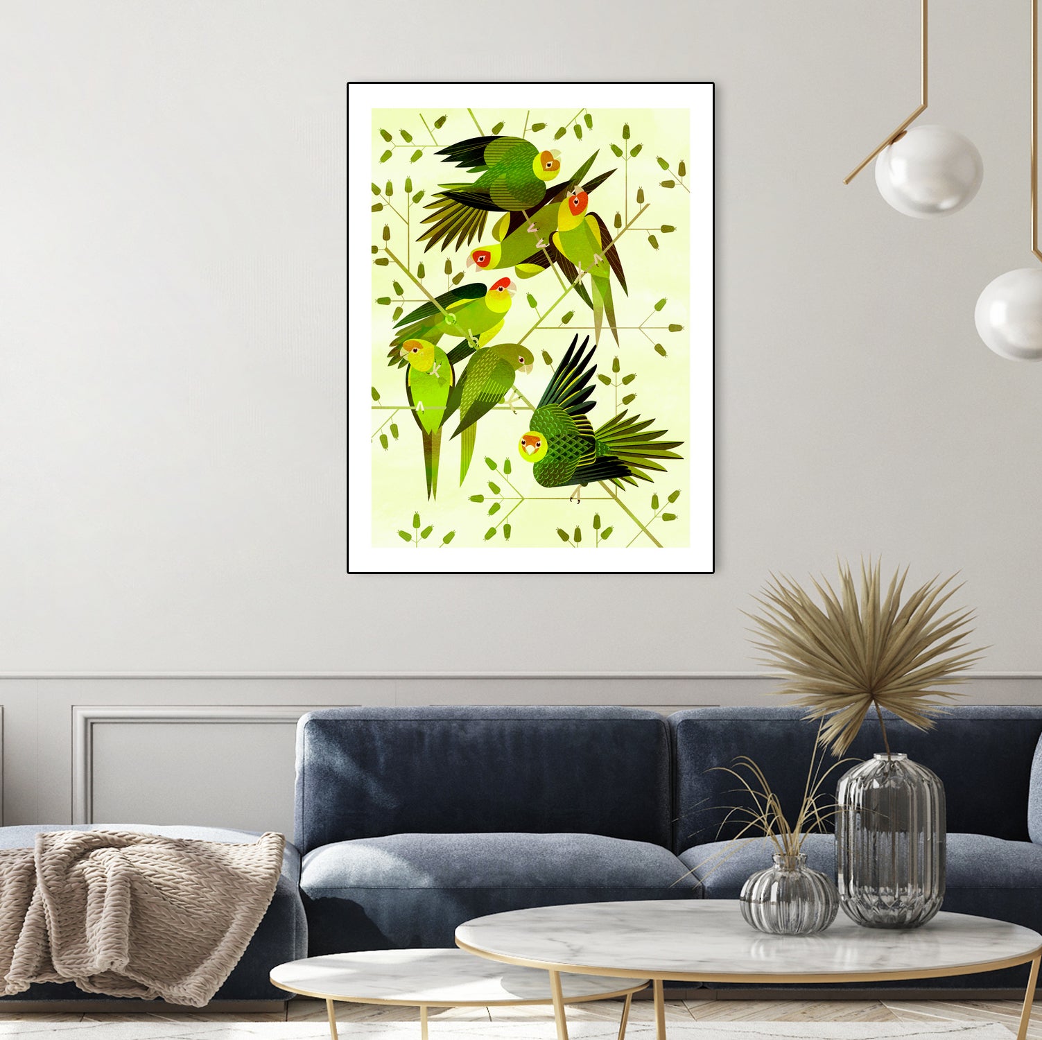 Carolina Parakeet by Scott Partridge on GIANT ART - green vector illustration