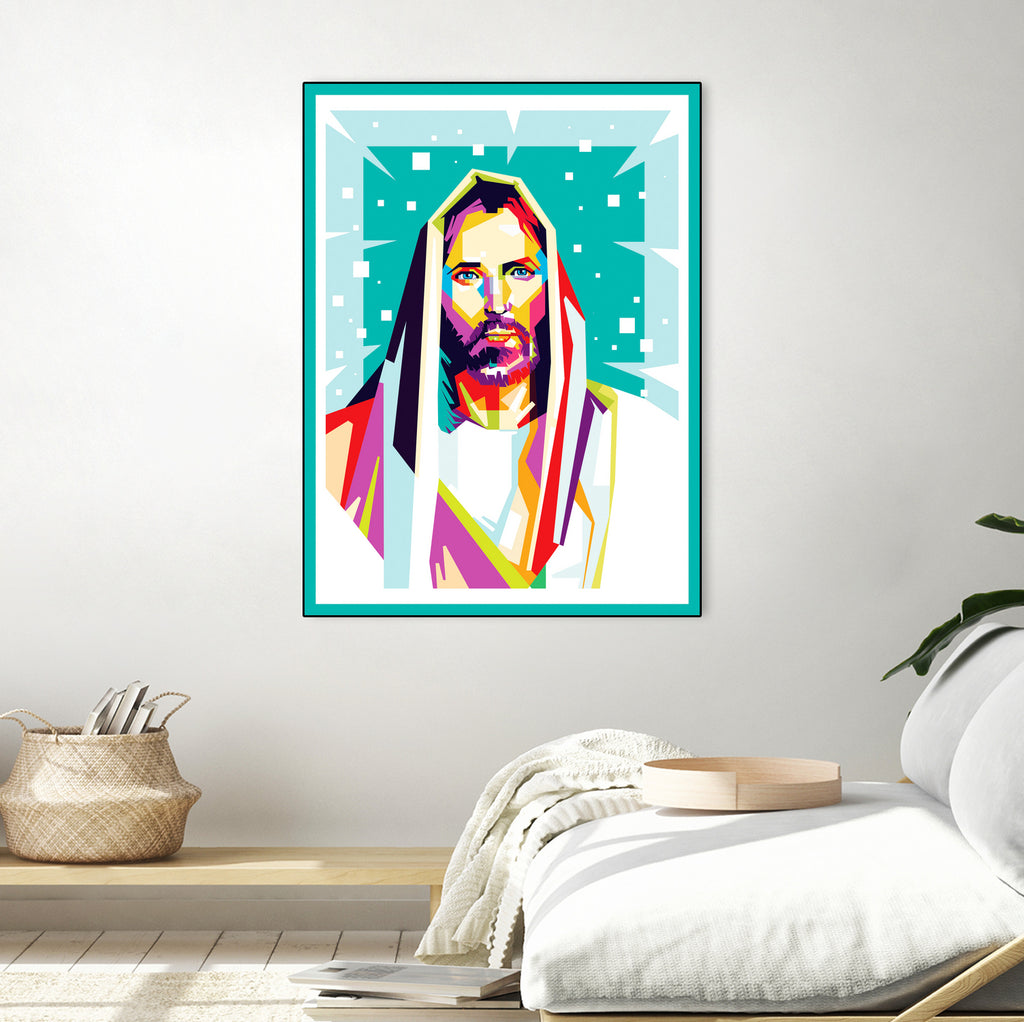 Jesus Christ in WPAP art by Riweldo Sayuna on GIANT ART - blue character design